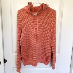 Sleeping On Snow Metallic Detail Hooded Pullover Knit Sweater Large